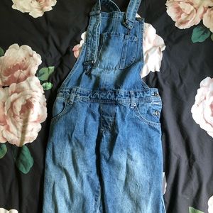 Medium wash overalls